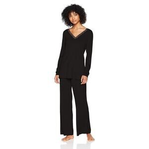 NATORI Feather Essentials Long Sleeve Lace V-Neck PJ Sleep Shirt Top XXL $70